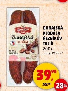 Dunajská klobása Řezníkův talíř