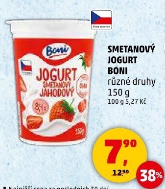 Jogurt smetanový ochucený Boni
