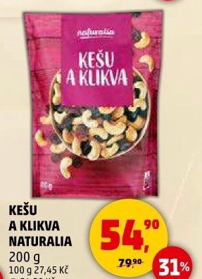 Kešu a klikva Naturalia
