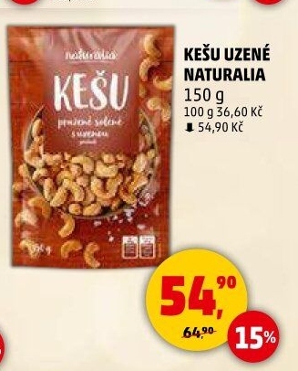 Kešu pražené uzené Naturalia