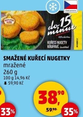 Nugetky kuřecí smažené mražené Vodňanské kuře