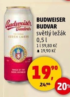 Pivo ležák Budweiser Budvar