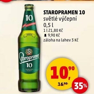Pivo světlé výčepní 10° Staropramen