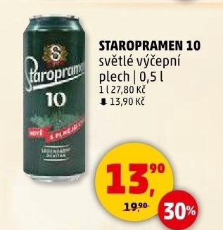 Pivo světlé výčepní 10° Staropramen