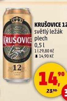 Pivo světlý ležák Královský 12° Krušovice