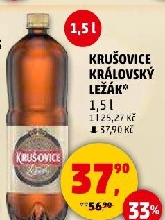 Pivo světlý ležák Královský 12° Krušovice