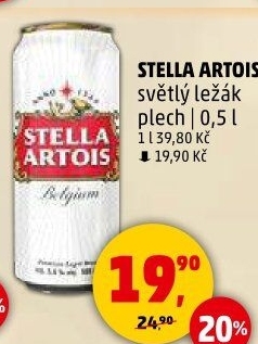 Pivo světlý ležák Stella Artois