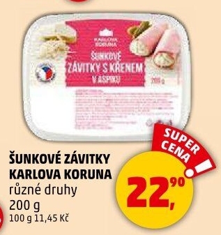 Šunkové závitky Karlova Koruna