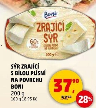 Sýr zrající s bílou plísní na povrchu Boni