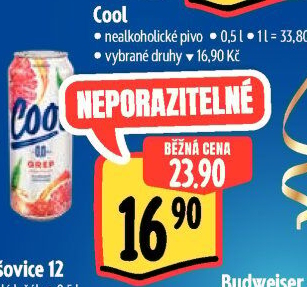 Nealkoholické pivo ochucené Staropramen Cool