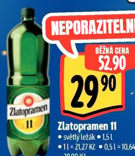 Pivo světlý ležák 11° Zlatopramen