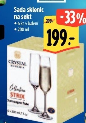 Sklenice na sekt Bohemia Crystal