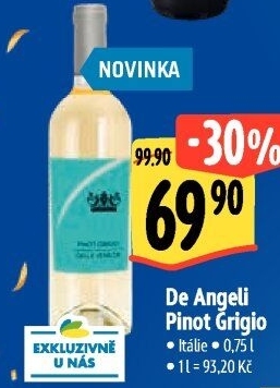 Víno Pinot Grigio De Angeli