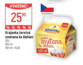 Smetana ke šlehání Krajanka 33%