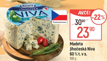 Sýr Niva Jihočeská 60% Madeta