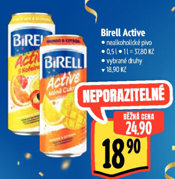 Nealkoholické pivo ochucené Active Birell