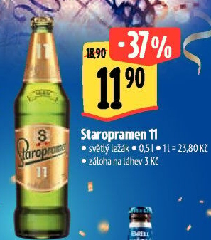 Pivo světlý ležák 11° Staropramen