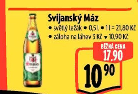 Pivo světlý ležák 11° Svijanský Máz Svijany