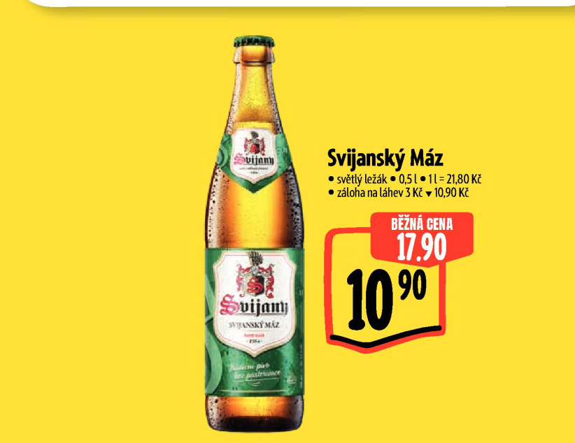 Pivo světlý ležák 11° Svijanský Máz Svijany