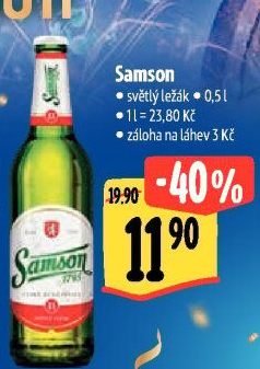 Pivo světlý ležák 12° Samson