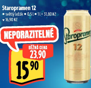 Pivo světlý ležák 12° Staropramen
