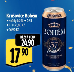Pivo světlý ležák Bohém Krušovice