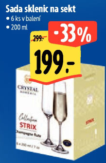 Sklenice na sekt Crystalex