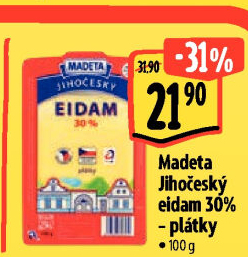 Sýr Eidam Jihočeský 30% Madeta