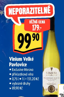 Vína Vinium Exclusive Morava Velké Pavlovice - přívlastková