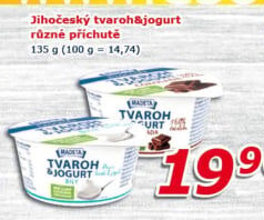 Dezert tvaroh s jogurtem bílý jihočeský Madeta