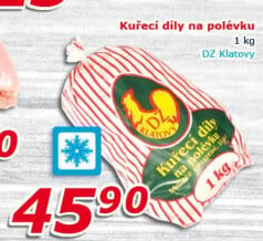 Kuřecí díly na polévku mražené DZ Klatovy