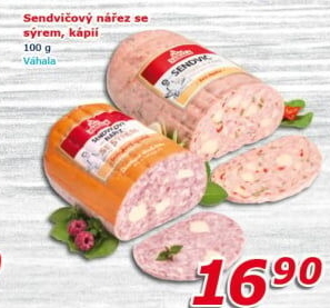 Nářez sendvičový se sýrem Váhala