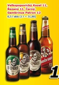 Pivo ležák 11° Řezaný Velkopopovický Kozel