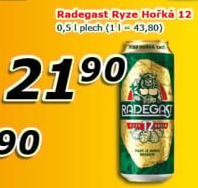 Pivo světlý ležák 12° Ryze hořká Radegast