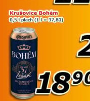 Pivo světlý ležák Bohém Krušovice