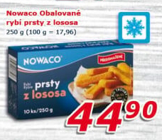 Rybí prsty z lososa předsmažené mražené Nowaco