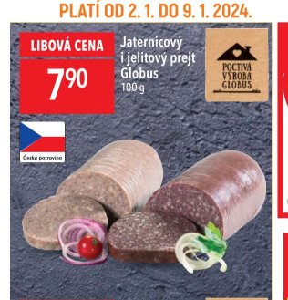 Jaternice a jelitový prejt Globus