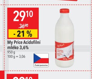 My Price Acidofilní mléko 3,6%