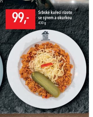 Srbské kuřecí rizoto se sýrem a okurkou