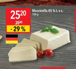 Mozzarella 45 % t. v s.