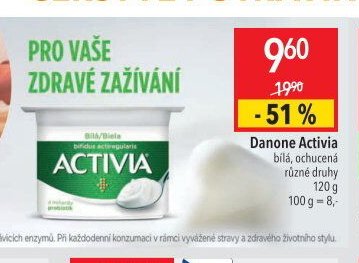 Danone Activia bílá, ochucená různé druhy