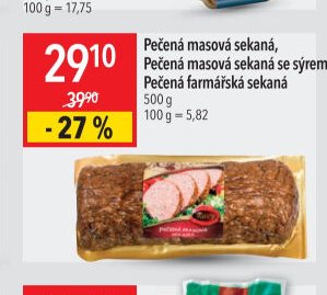 Pečená masová sekaná, Pečená masová sekaná se sýrem, Pečená farmářská sekaná