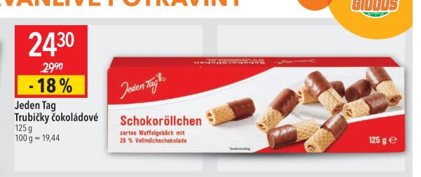 Jeden Tag Trubičky čokoládové