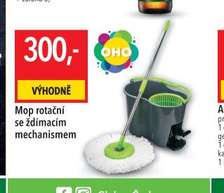 Mop rotační se ždímacím mechanismem
