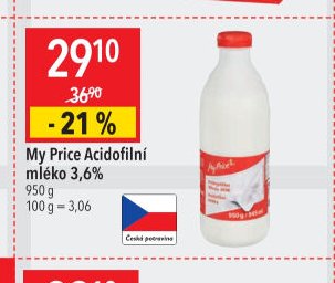 My Price Acidofilní mléko 3,6%