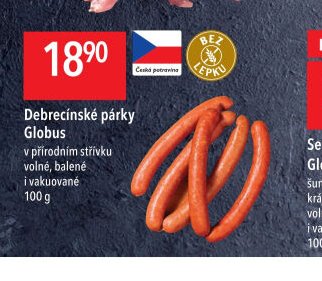 Debrecínské párky Globus