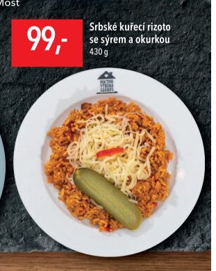 Srbské kuřecí rizoto se sýrem a okurkou