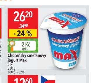 Choceňský smetanový jogurt Max