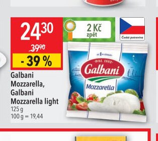 Galbani Mozzarella, Galbani Mozzarella light