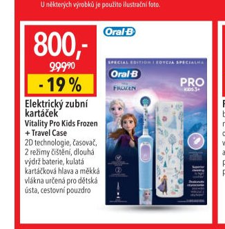 Elektrický zubní kartáček Vitality Pro Kids Frozen + Travel Case